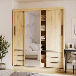 Vira Sliding Door Wardrobe 180cm - Oak Artisan 180cm