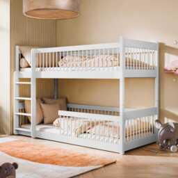 Wooden Bunk Bed Boston - White Without Mattresses