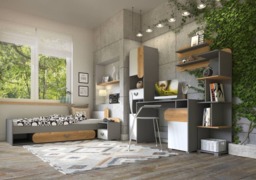 Carini CA5 Bookcase 35cm - Grey 35cm - thumbnail 2