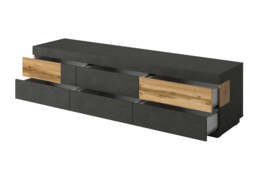 Silke 40 TV Cabinet 206cm - White Gloss / Wotan Oak 206cm - thumbnail 4