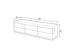 Silke 40 TV Cabinet 206cm - White Gloss / Wotan Oak 206cm - thumbnail 6