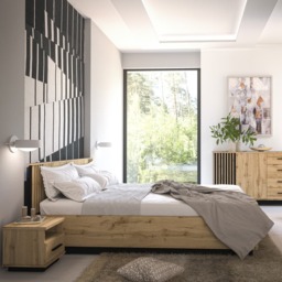 Lamelo LA16 Bed Frame [EU King] - Oak Wotan 160 x 200cm - thumbnail 2