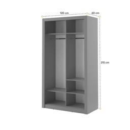 Arti 19 - 2 Sliding Door Wardrobe 120cm - White Matt 120cm - thumbnail 5