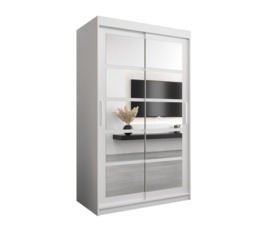 Roma II Sliding Door Wardrobe 120cm - White 120cm - thumbnail 6