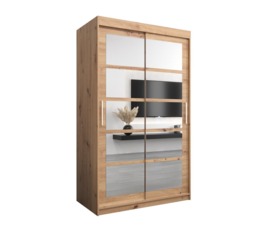 Roma II Sliding Door Wardrobe 120cm - White 120cm - thumbnail 3