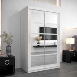 Roma II Sliding Door Wardrobe 120cm - White 120cm