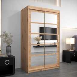 Roma II Sliding Door Wardrobe 120cm - White 120cm - thumbnail 2