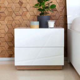 Futura FU-14 Bedside Cabinet 49cm - White Gloss 49cm