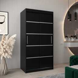 Verona 01 Sliding Door Wardrobe 100cm - Black 100cm