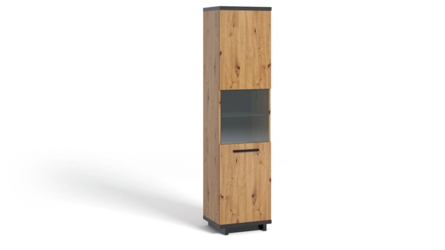 Ines 11 Tall Display Cabinet 51cm - 51cm Oak Artisan - image 1