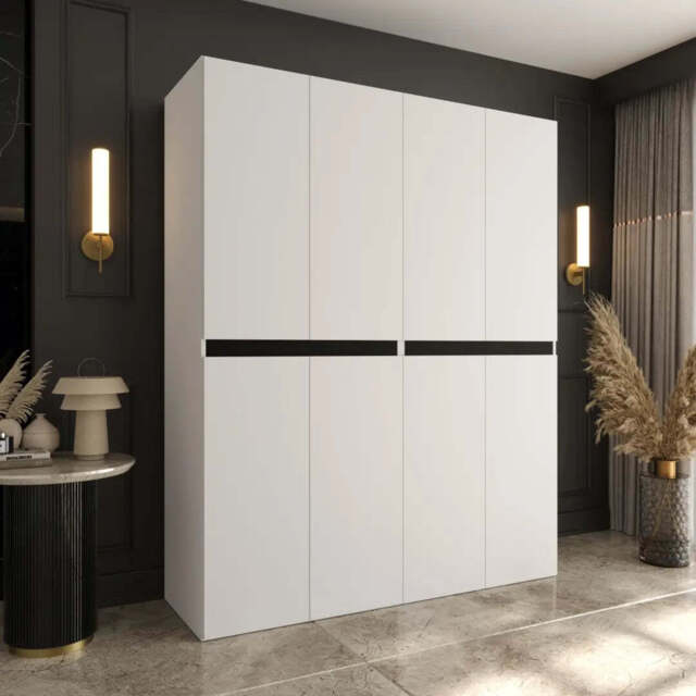 Salsa Hinged Door Wardrobe 180cm - White 180cm - image 1