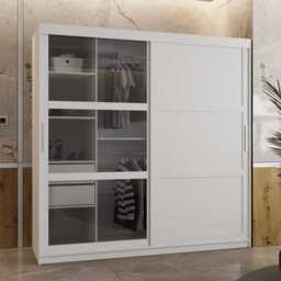 Parma III Sliding Door Wardrobe 200cm - White 200cm