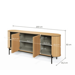 Rotto RT-04 Sideboard Cabinet 200cm - Oak Vincenza 200cm - thumbnail 5