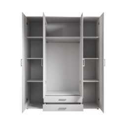 Karl Hinged Door Wardrobe 160cm - White 160cm - thumbnail 8