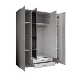 Karl Hinged Door Wardrobe 160cm - White 160cm - thumbnail 4