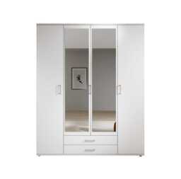 Karl Hinged Door Wardrobe 160cm - White 160cm - thumbnail 7