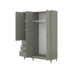 Scandi Hinged Door Wardrobe 144cm - Green 144cm - thumbnail 3