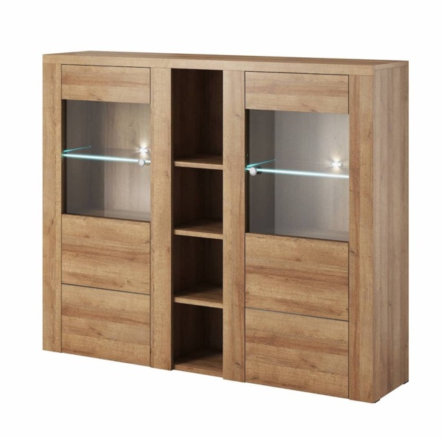 Larona 46 Display Cabinet 155cm - Oak Riviera 155cm - image 1