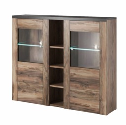 Larona 46 Display Cabinet 155cm - Oak Riviera 155cm - thumbnail 2