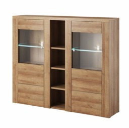Larona 46 Display Cabinet 155cm - Oak Riviera 155cm - thumbnail 1