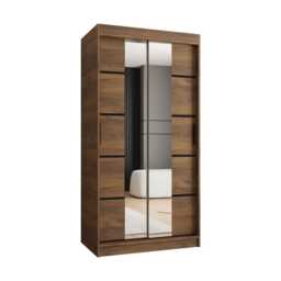 Rubino V4 Sliding Door Wardrobe 100cm - Oak Walnut 100cm - thumbnail 4