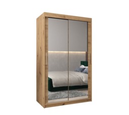 Tokyo III Sliding Door Wardrobe 120cm - Black 120cm - thumbnail 7