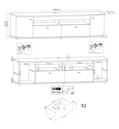 Dera 04 TV Cabinet 200cm - Oak Artisan 200cm - thumbnail 8