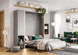 CP-03 Vertical Wall Bed Concept Pro 90cm with Storage Cabinet - Grey Matt 90 x 200cm 194cm - thumbnail 1