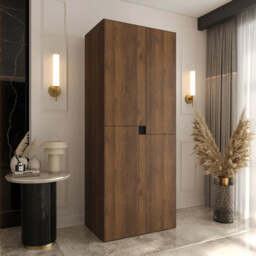 Tempo Hinged Door Wardrobe 80cm - Oak Walnut 80cm - thumbnail 1