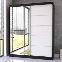 Bella 03 Sliding Door Wardrobe 183cm - Oak Sonoma White Matt 183cm - thumbnail 6