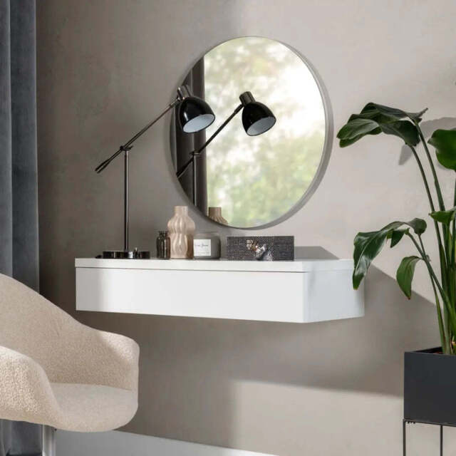 Navene Floating Dressing Table 100cm - White 100cm - image 1