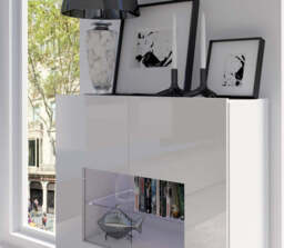 Calabrini Display Cabinet 100cm - Cashmere 100cm - thumbnail 3