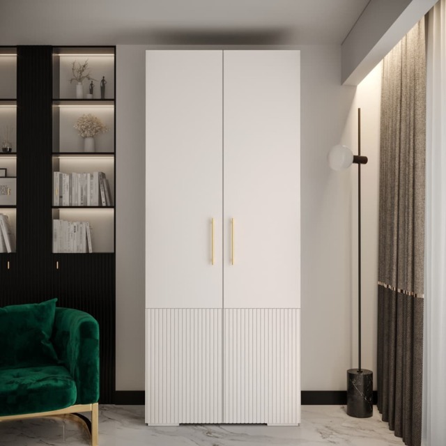 Manhattan III Hinged Door Wardrobe 100cm - White 100cm - image 1
