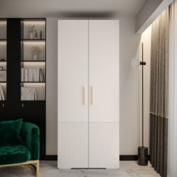 Manhattan III Hinged Door Wardrobe 100cm - White 100cm
