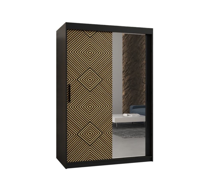 Kair II Sliding Door Wardrobe 120cm - Black 120cm - image 1