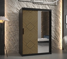 Kair II Sliding Door Wardrobe 120cm - Black 120cm - thumbnail 2