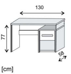 Roma ROM10 Computer Desk 130cm - Elm 130cm - thumbnail 2