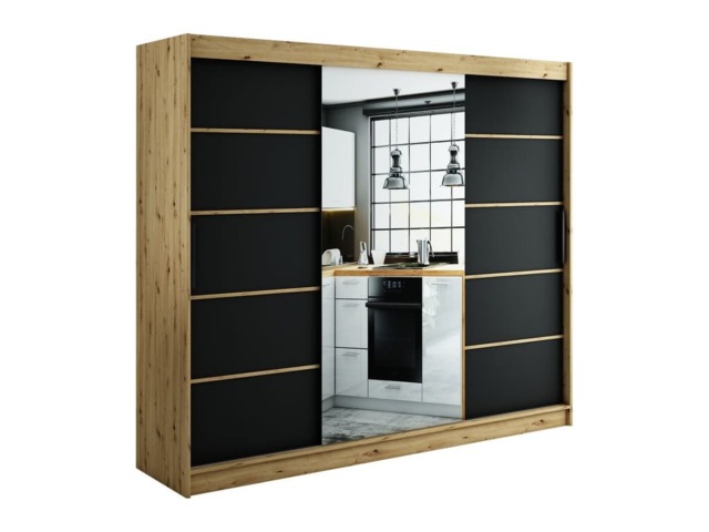 Leto V2 Sliding Door Wardrobe 250cm - Black 250cm - image 1