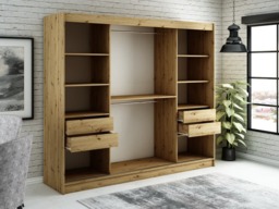 Leto V2 Sliding Door Wardrobe 250cm - Black 250cm - thumbnail 5