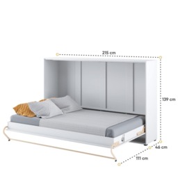 CP-05 Horizontal Wall Bed Concept 120cm - White Gloss 120 x 200cm - thumbnail 4