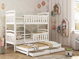 Viki Bunk Bed with Trundle and Storage - Pine Foam/Bonnell Mattresses - thumbnail 3