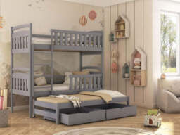 Viki Bunk Bed with Trundle and Storage - Pine Foam/Bonnell Mattresses - thumbnail 7