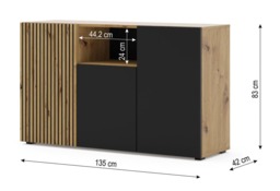 Auris Sideboard Cabinet 135cm - Oak Artisan 135cm - thumbnail 3