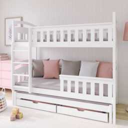 Wooden Bunk Bed Harriet with Trundle and Storage - Graphite Without Mattresses - thumbnail 2