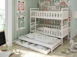 Wooden Bunk Bed Harriet with Trundle and Storage - Graphite Without Mattresses - thumbnail 4