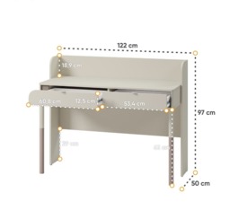 Harmony HR-03 Desk 122cm - Cashmere 122cm - thumbnail 4