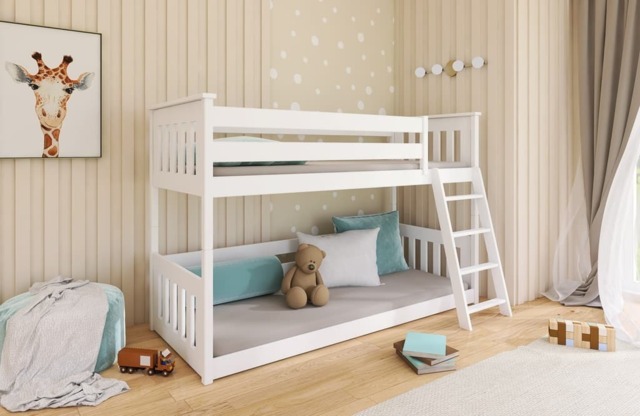 Wooden Bunk Bed Kevin - White Without Mattresses - image 1