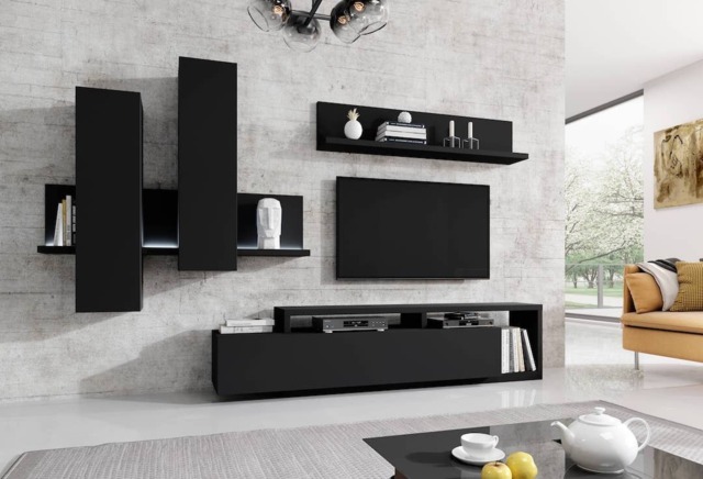 "Bota Entertainment Unit For TVs Up To 75"" - Black Matt 225cm" - image 1