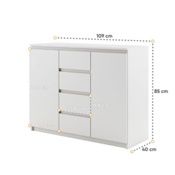 Idea ID-04 Sideboard Cabinet 109cm - White Matt 109cm - thumbnail 4