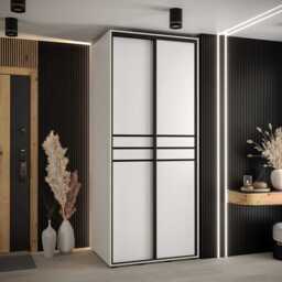 Cannes X Sliding Door Wardrobe 120cm - White 120cm - thumbnail 1